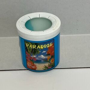 Vintage The Fridge Blue Paradise Tropical Scene‎ Freezable Drink Cooler Koozie
